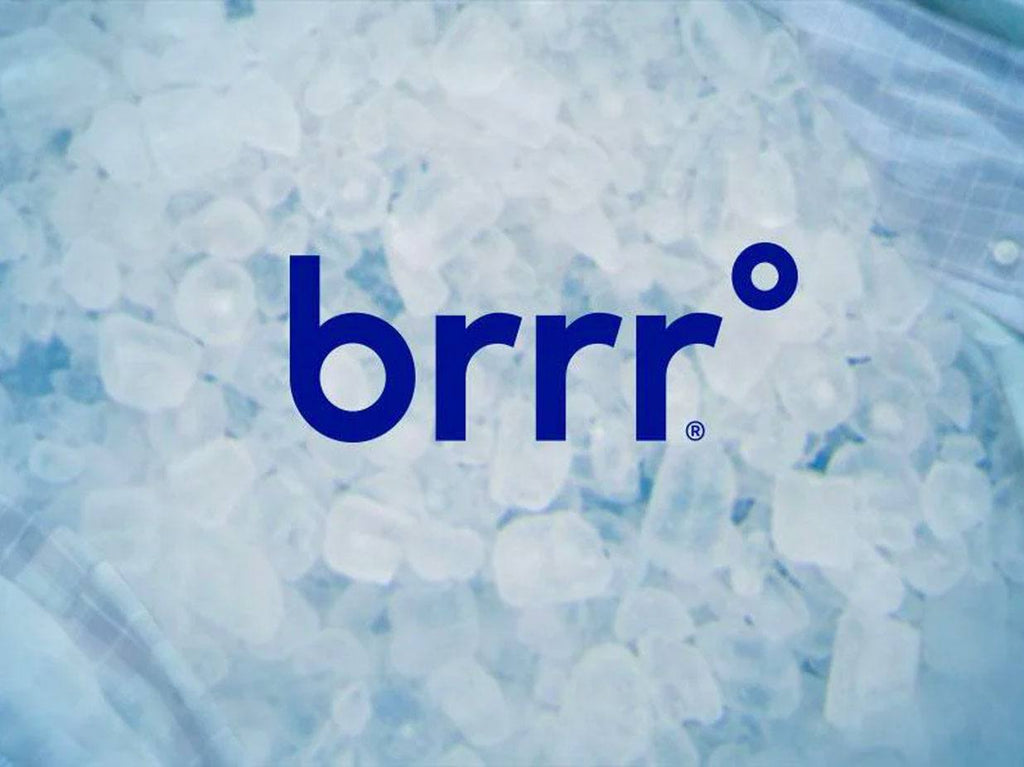 Blue icy background with brrr* logo across photo.