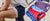 Images of men's swim short liner with man wearing trunks and laydown on boat.