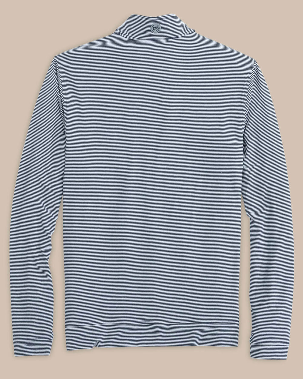 The back view of the Alabama Crimson Tide Cruiser Micro-Stripe Heather Quarter Zip by Southern Tide - Heather Navy