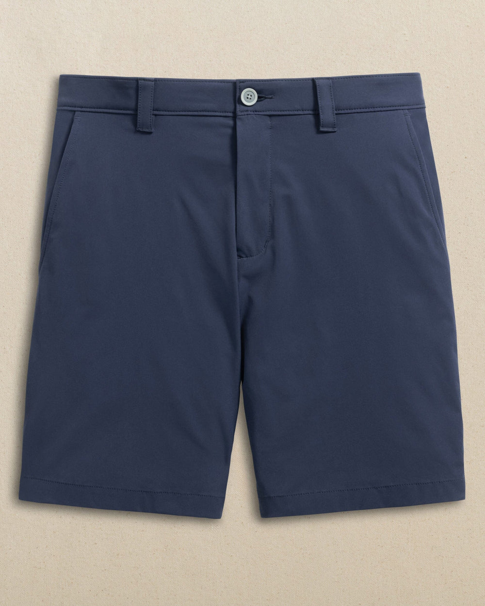 The front view of the Southern Tide Alabama Crimson Tide brrr°®-die 8" Performance Short by Southern Tide - True Navy
