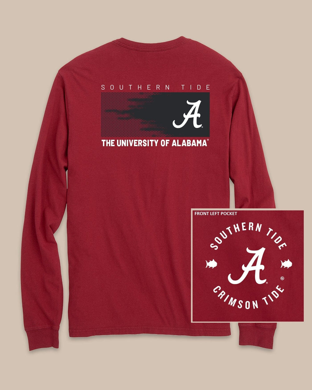 Alabama Crimson Tide Gameday Hexagon Gradient T-Shirt C_T-Shirts Southern Tide 