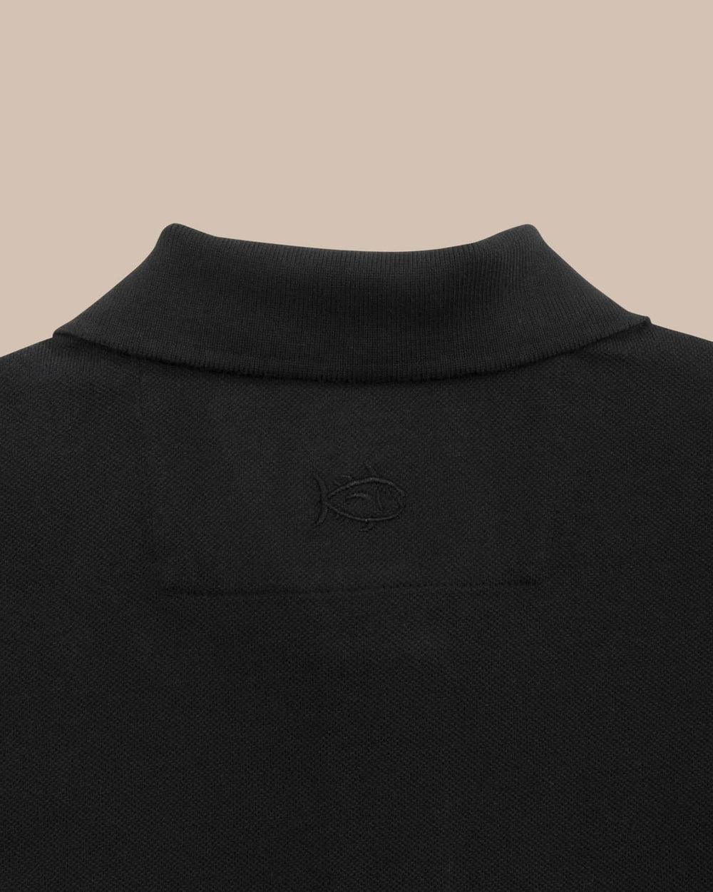 The yoke view of the Alabama Crimson Tide Skipjack Polo Shirt by Southern Tide - Black