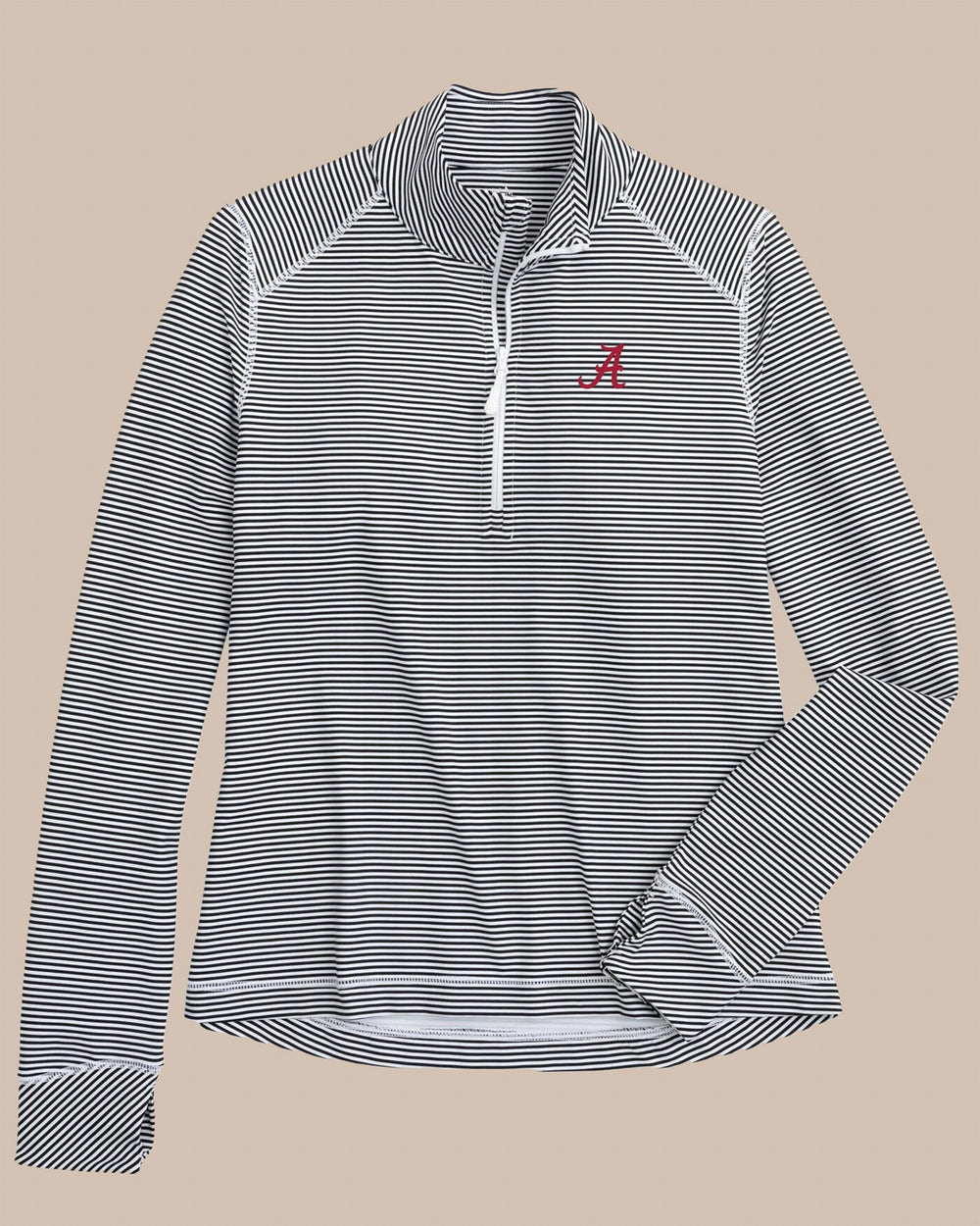 Alabama Crimson Tide Women's Striped Runaround Quarter Zip C_Outerwear Southern Tide 