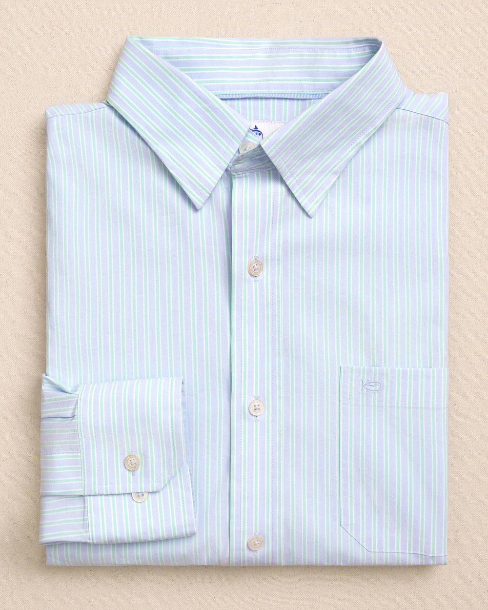 The front view of the Southern Tide Amelia Island Stripe Charleston Sport Shirt by Southern Tide - Ocean Channel