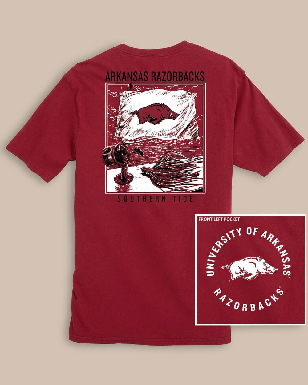 Arkansas Razorbacks Fishing Flag T-Shirt C_T-Shirts Southern Tide 