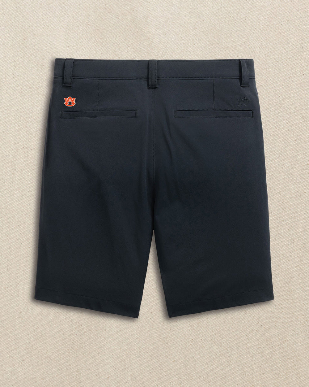 The back view of the Southern Tide Auburn Tigers brrr°®-die 8" Performance Short by Southern Tide - Caviar Black