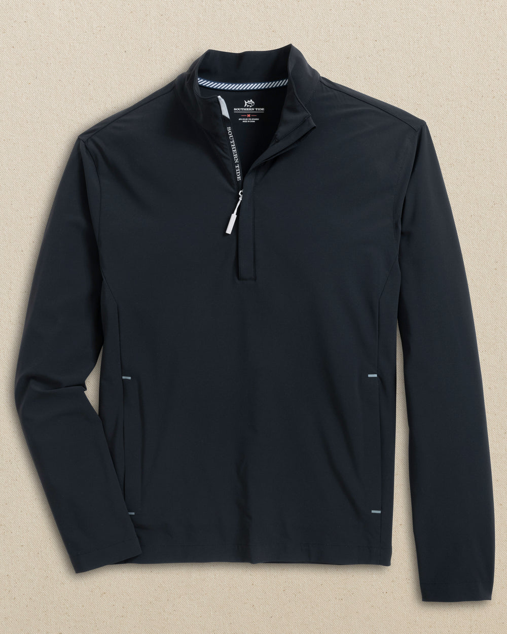 The front view of the Southern Tide Avondale Performance Jacket by Southern Tide - Caviar Black