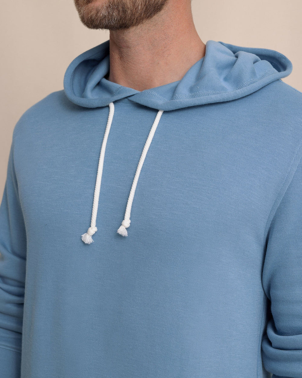 The detail view of the Southern Tide Bay View Hoodie by Southern Tide - Cerulean