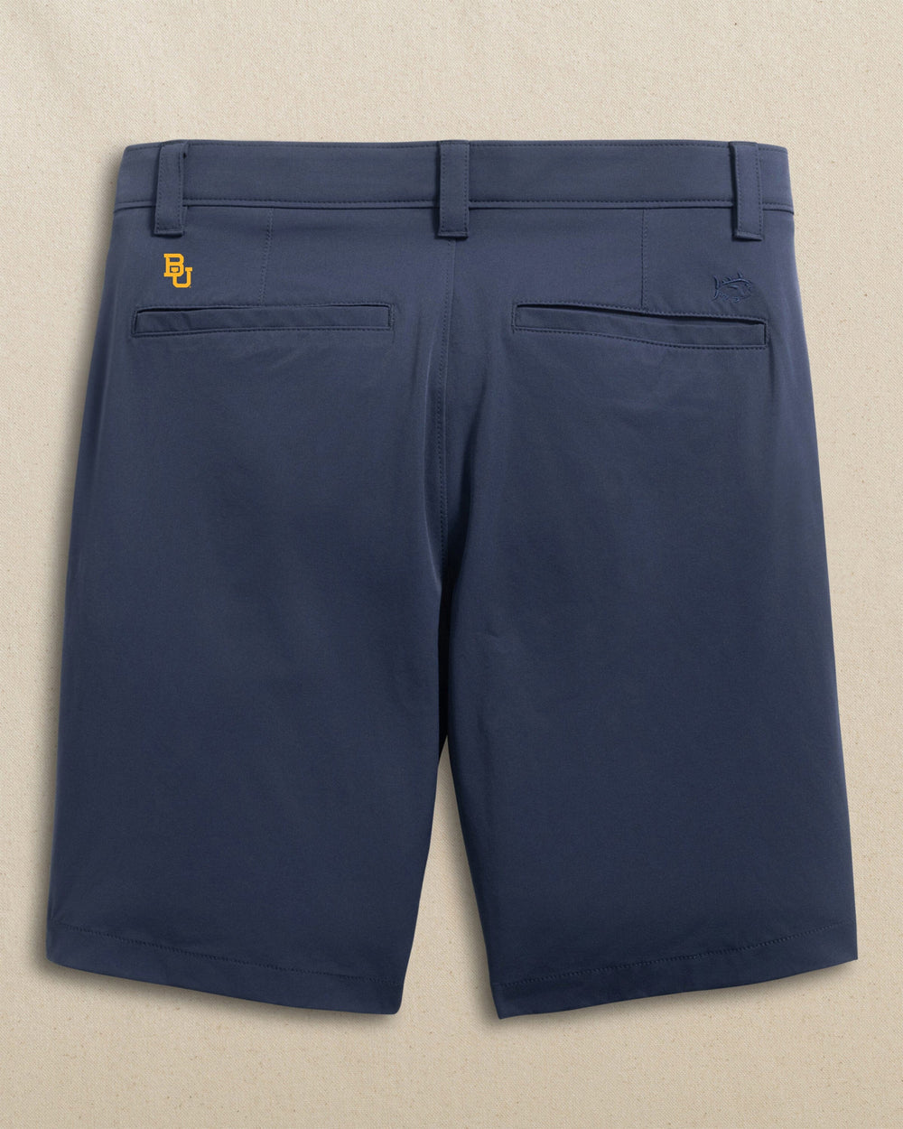 The back view of the Southern Tide Baylor Bears Birdie 8" Coastal Breeze® Performance Short by Southern Tide - True Navy