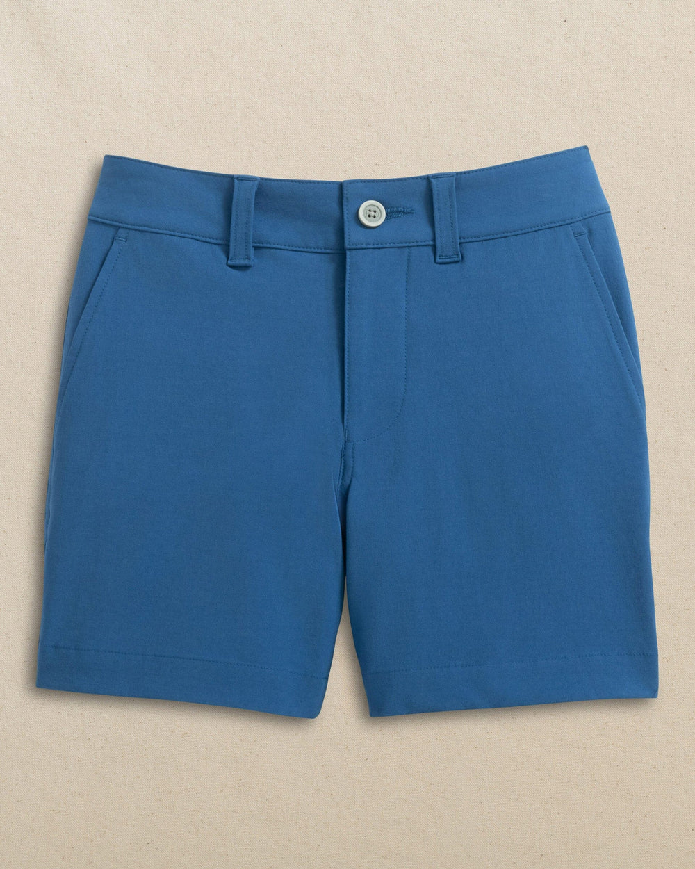 The front view of the Southern Tide Boys Bogey Short by Southern Tide - Nautical Blue