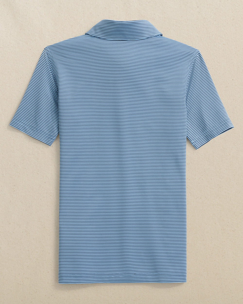 The back view of the Southern Tide Boys Driver Meadowbrook Stripe Performance Polo by Southern Tide - Ocean Channel