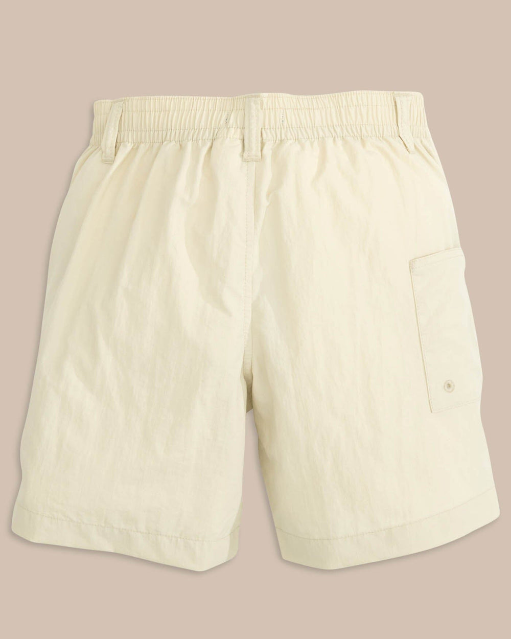 The back view of the Southern Tide Boys Shoreline Active Short by Southern Tide - Stone