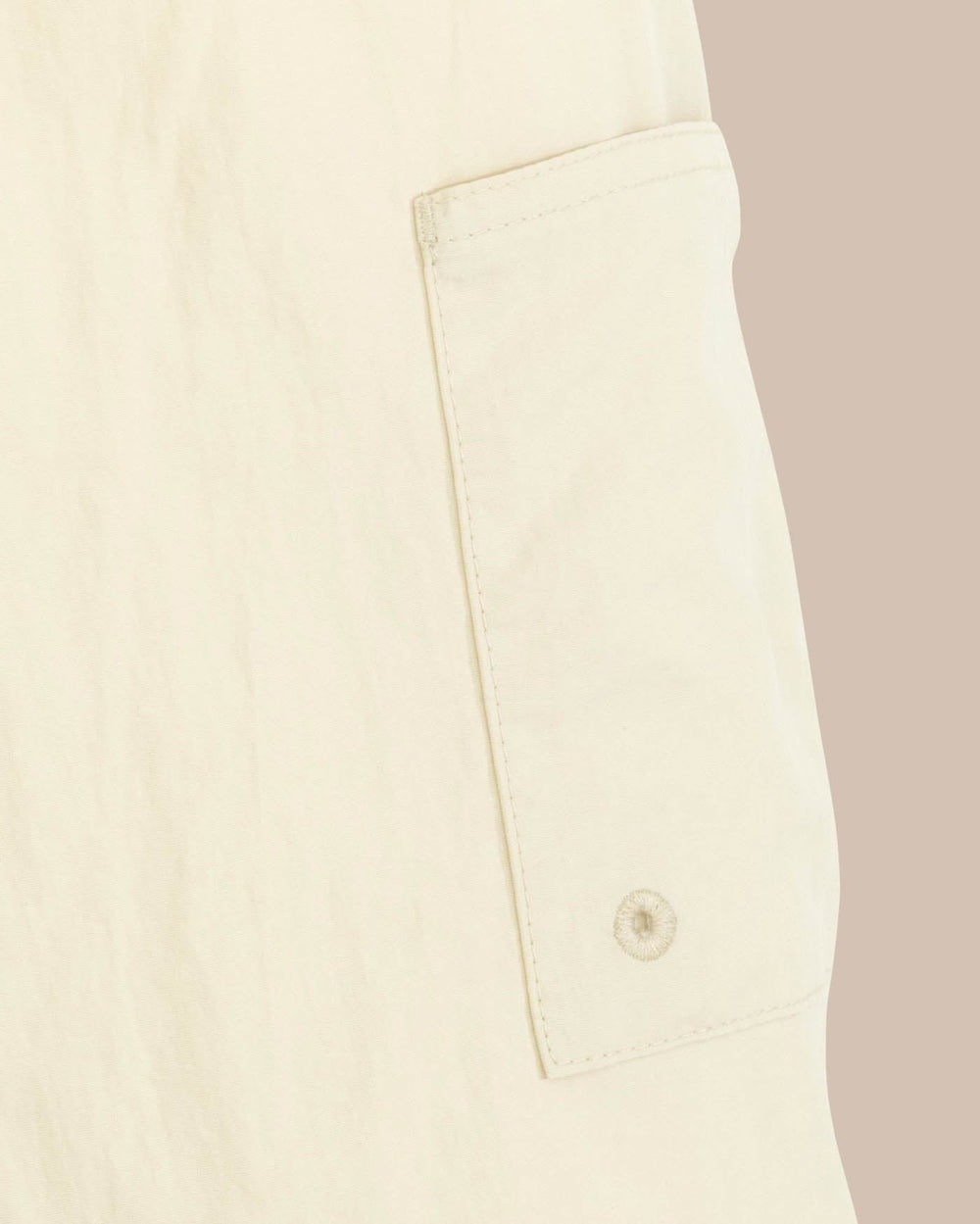 The detail view of the Southern Tide Boys Shoreline Active Short by Southern Tide - Stone