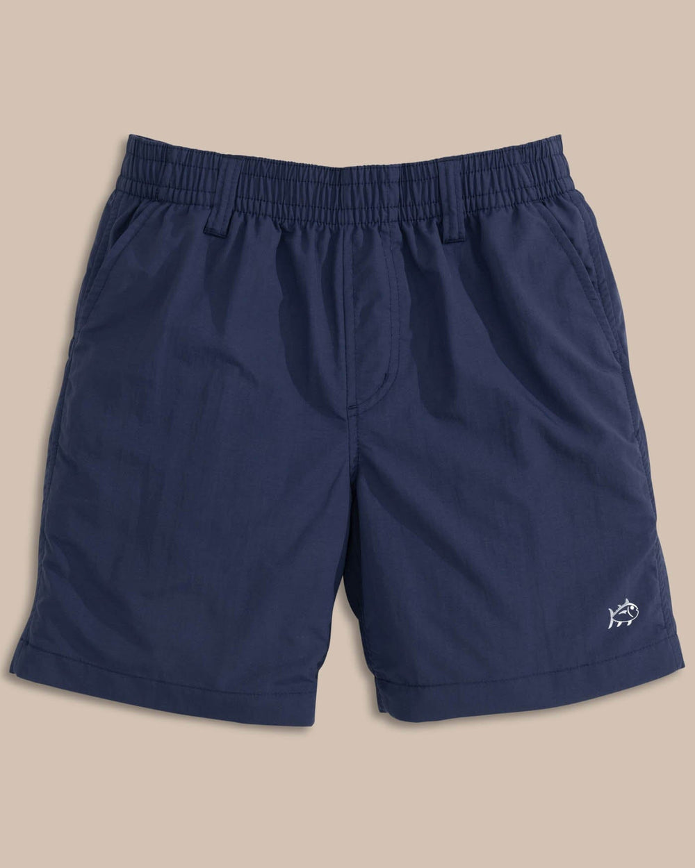 The front view of the Southern Tide Boys Shoreline Active Short by Southern Tide - True Navy