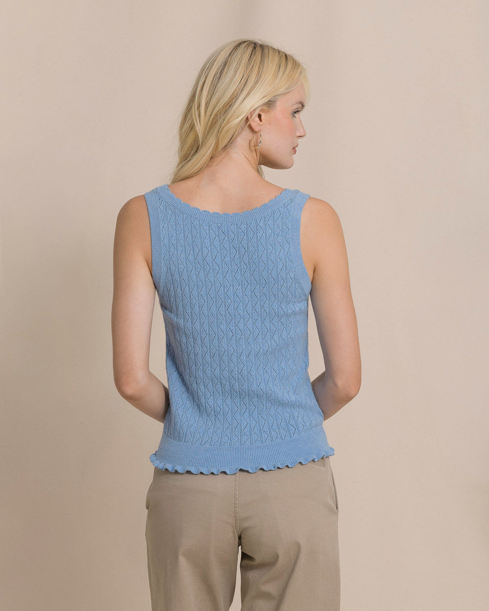 The back view of the Southern Tide Bridgette Pointelle Sweater Tank by Southern Tide - Ocean Channel