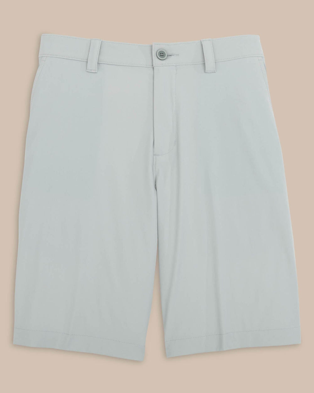 The front view of the Southern Tide brrr die 10 Short by Southern Tide - Seagull Grey