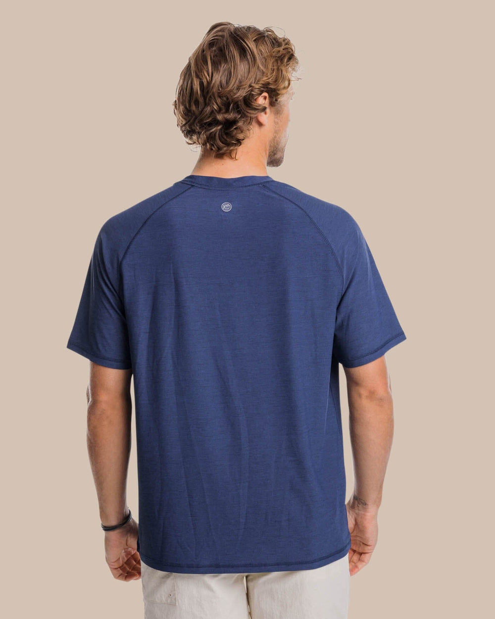 The back view of the Southern Tide brrr°®-illiant Performance Tee by Southern Tide - Nautical Navy