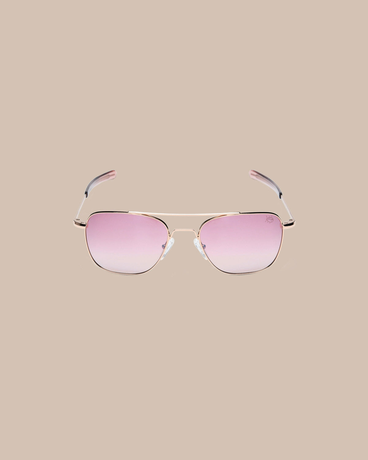 The front view of the Southern Tide Caroline Aviator by Southern Tide - Rose Gold Frame with Golden Rose Lens