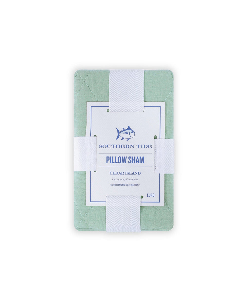 The front view of the Southern Tide Cedar Island Euro Sham by Southern Tide - Sage