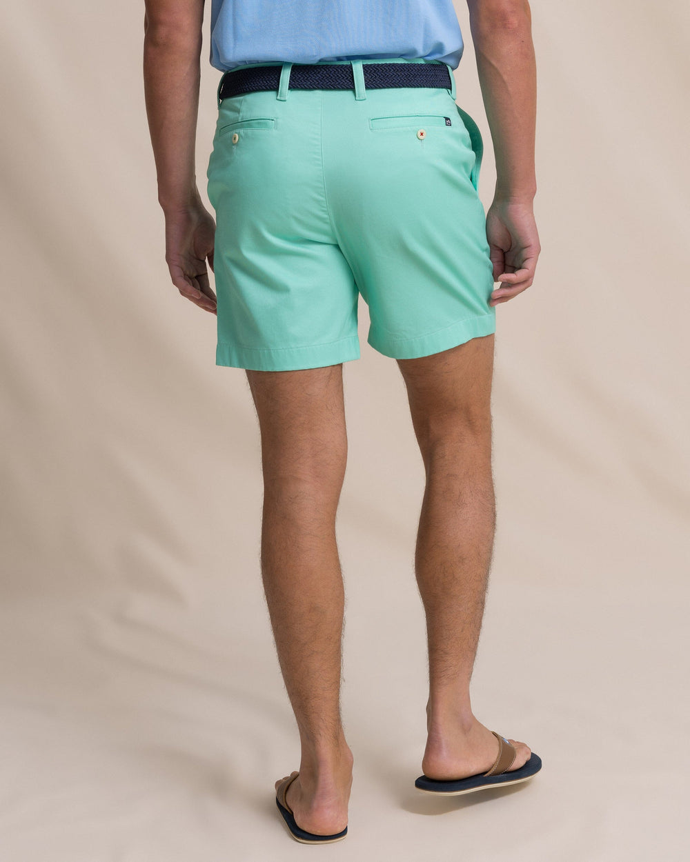 The back view of the Southern Tide Channel Marker 7" Stretch Chino Short by Southern Tide - Gulf Shores