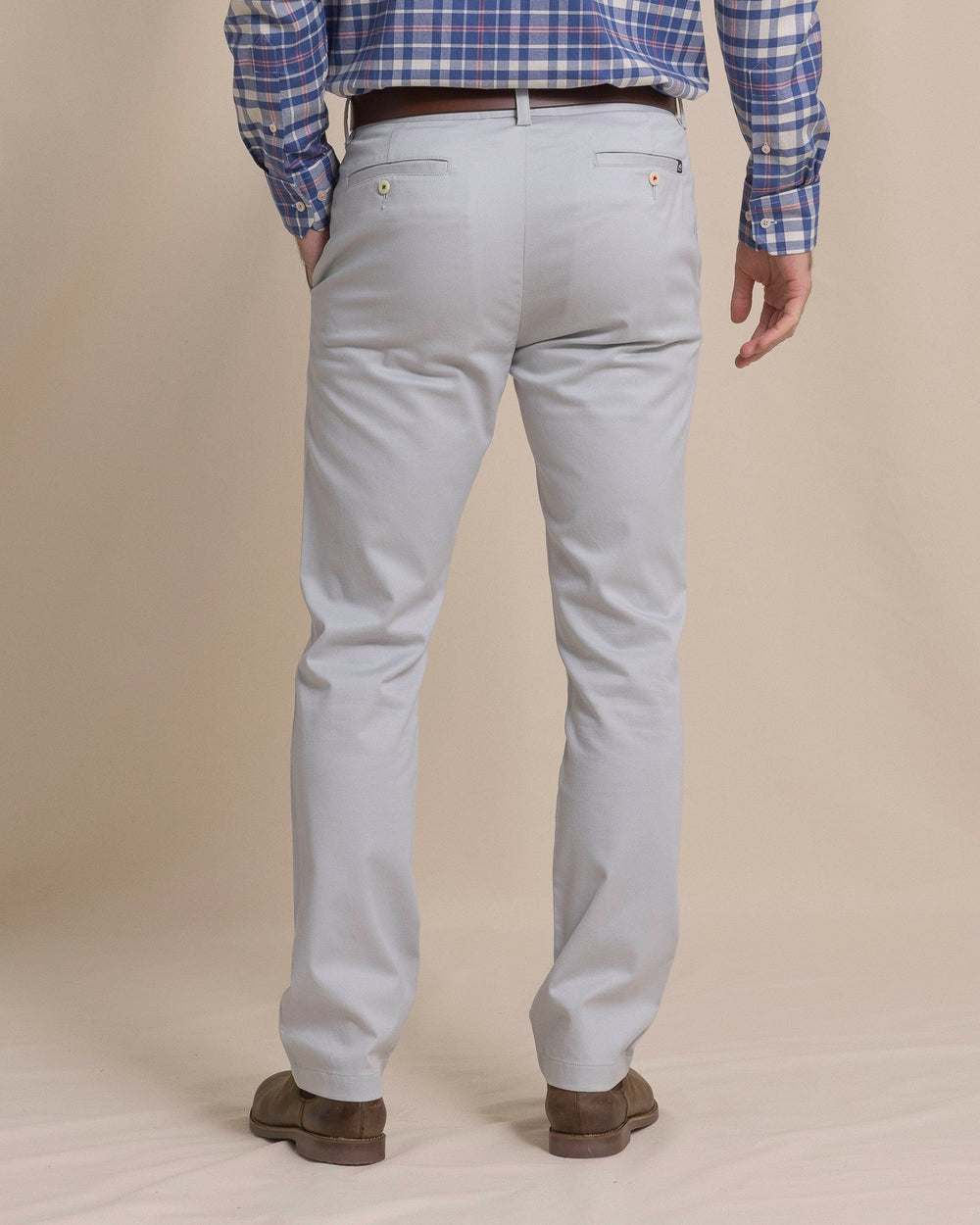 The back view of the Southern Tide Channel Marker Stretch Chino Pant by Southern Tide - Seagull Grey