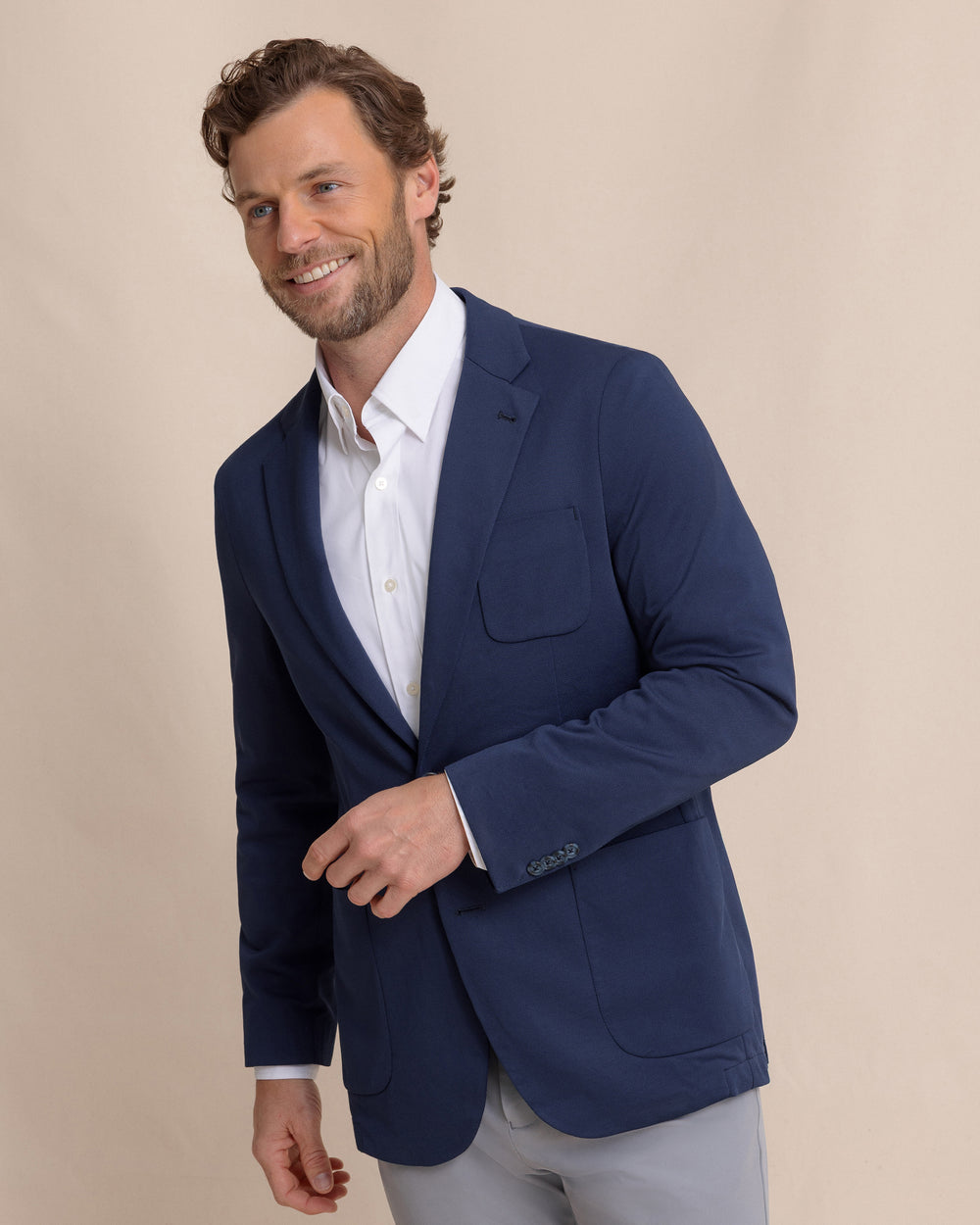 The front view of the Southern Tide Charleston Blazer by Southern Tide - Navy