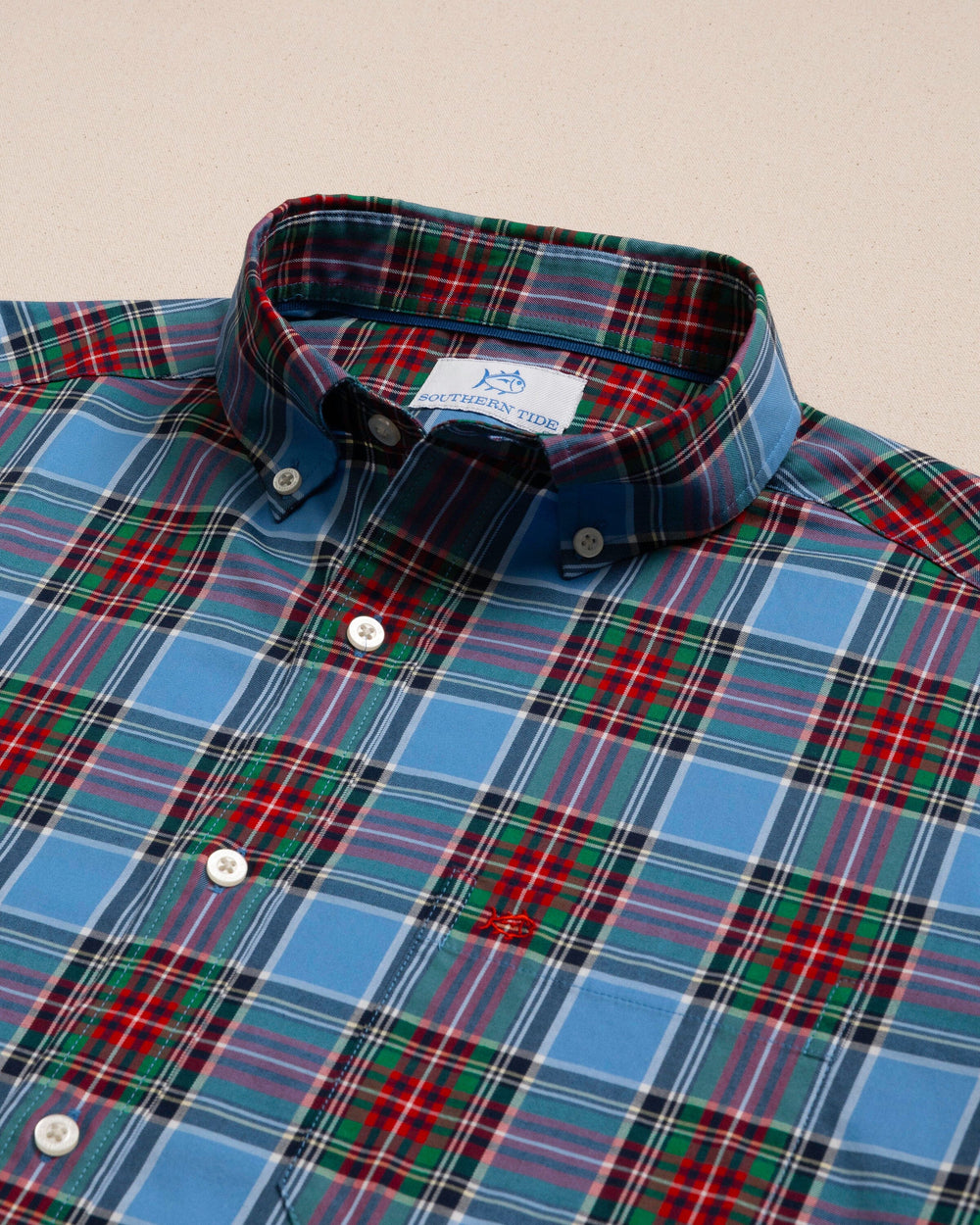 The detail view of the Southern Tide Charlton Skipjack Sport Shirt by Southern Tide - Ocean Channel