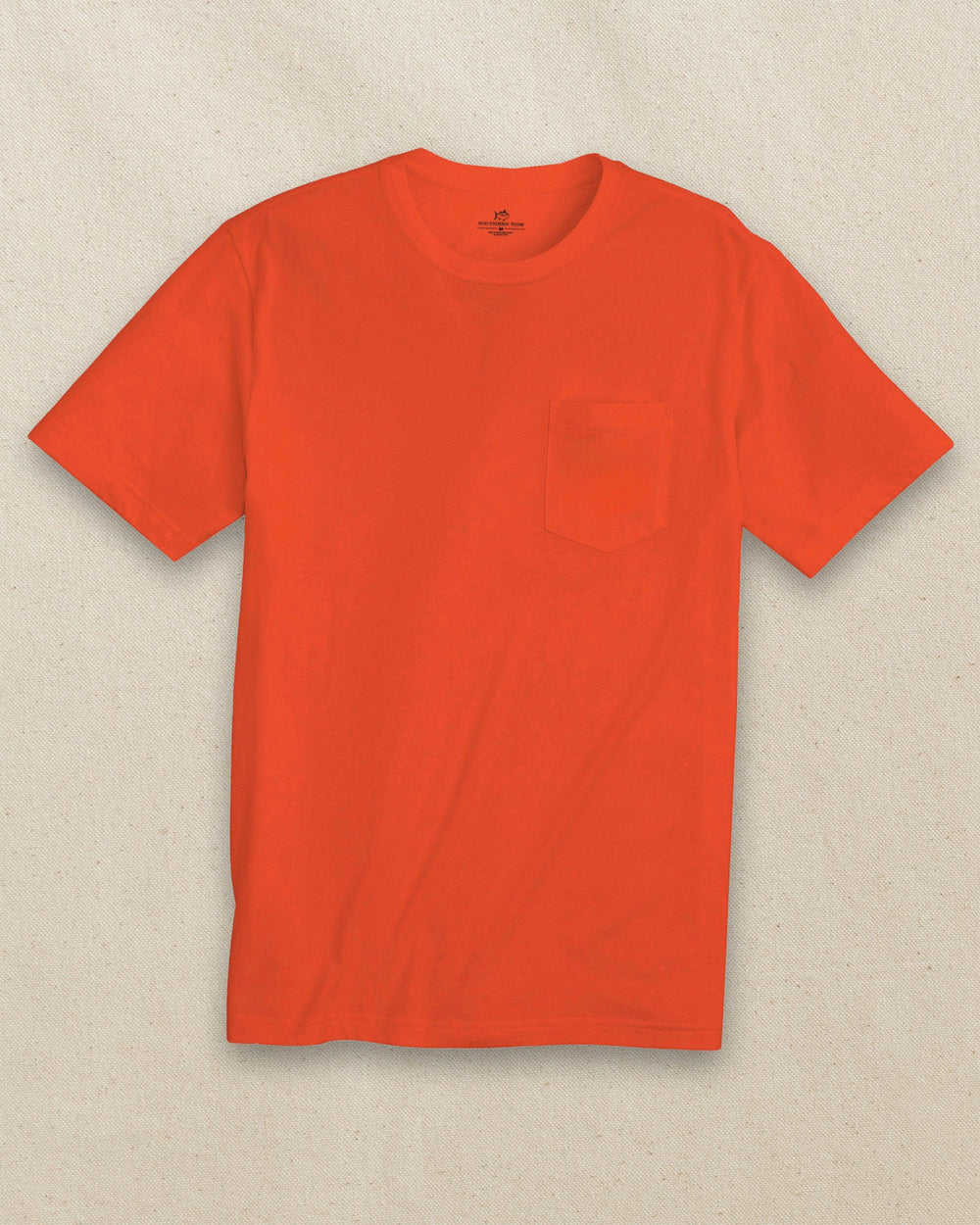 The front view of the Southern Tide Classic Short Sleeve Pocket T-Shirt in Endzone Orange by Southern Tide - Endzone Orange