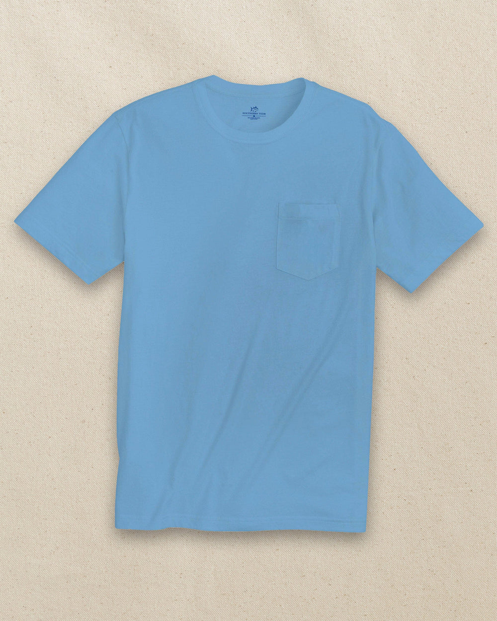 The front view of the Southern Tide Classic Short Sleeve Pocket T-Shirt in Rush Blue by Southern Tide - Rush Blue