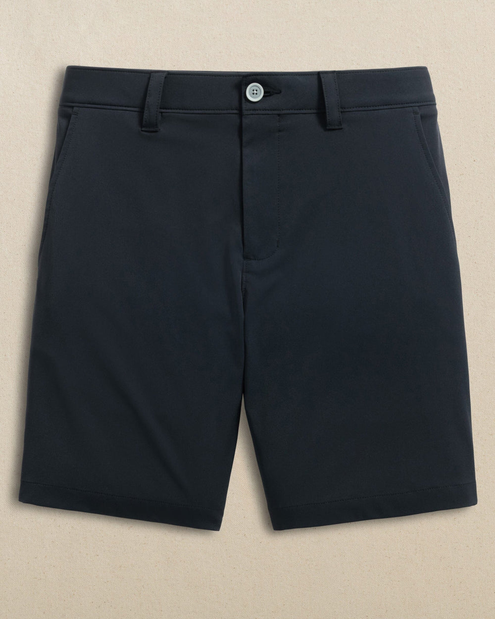 The front view of the Southern Tide Clemson Tigers brrr°®-die 8" Performance Short by Southern Tide - Caviar Black