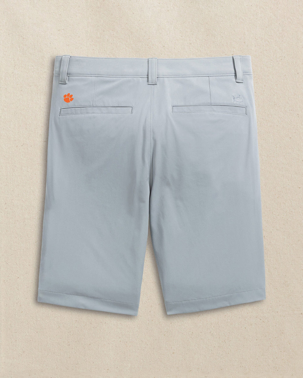 The back view of the Southern Tide Clemson Tigers brrr°®-die 8" Performance Short by Southern Tide - Steel Grey