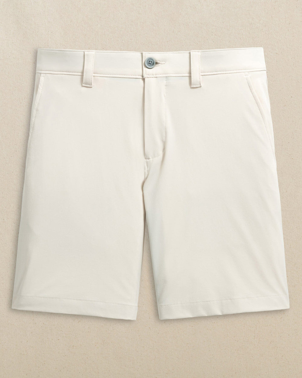 The front view of the Southern Tide Clemson Tigers brrr°®-die 8" Performance Short by Southern Tide - Stone