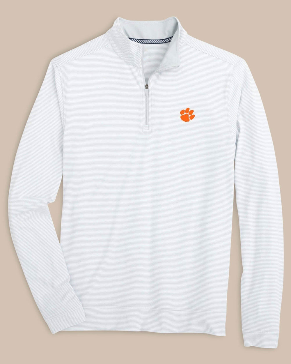 Clemson Tigers Cruiser Micro-Stripe Heather Quarter Zip C_Outerwear Southern Tide 