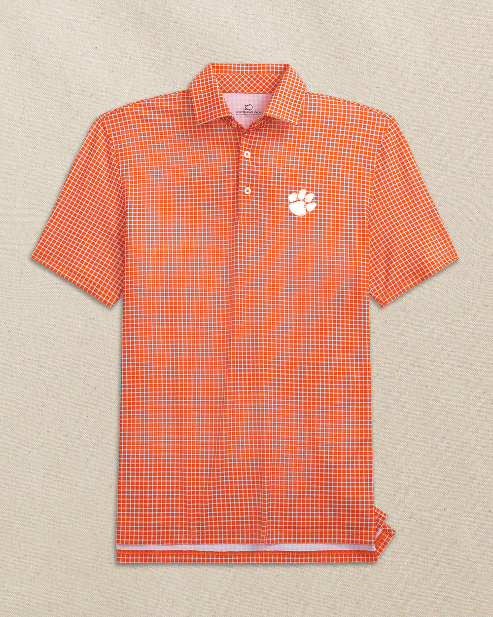 Clemson Tigers Driver Dunes Edge Plaid Polo C_Polo Shirts Southern Tide 