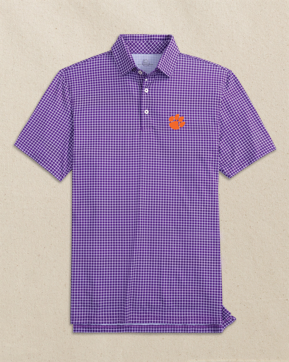 Clemson Tigers Driver Dunes Edge Plaid Polo C_Polo Shirts Southern Tide 