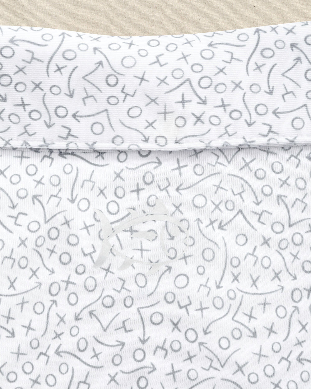 The detail view of the Southern Tide Clemson Tigers Driver Gameplay Polo by Southern Tide - Classic White