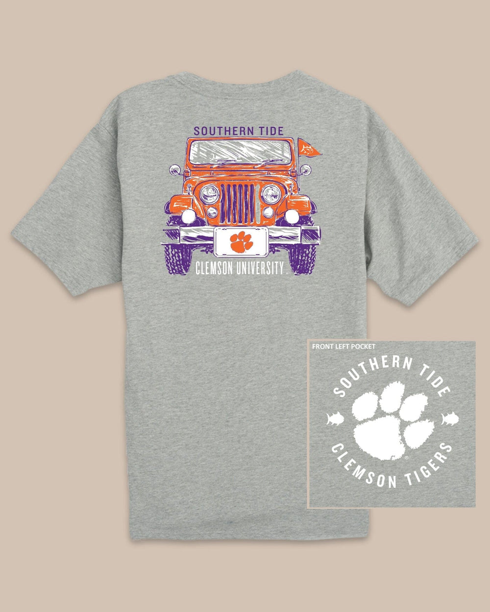 Clemson Tigers Heather Front Plate T-Shirt C_T-Shirts Southern Tide 