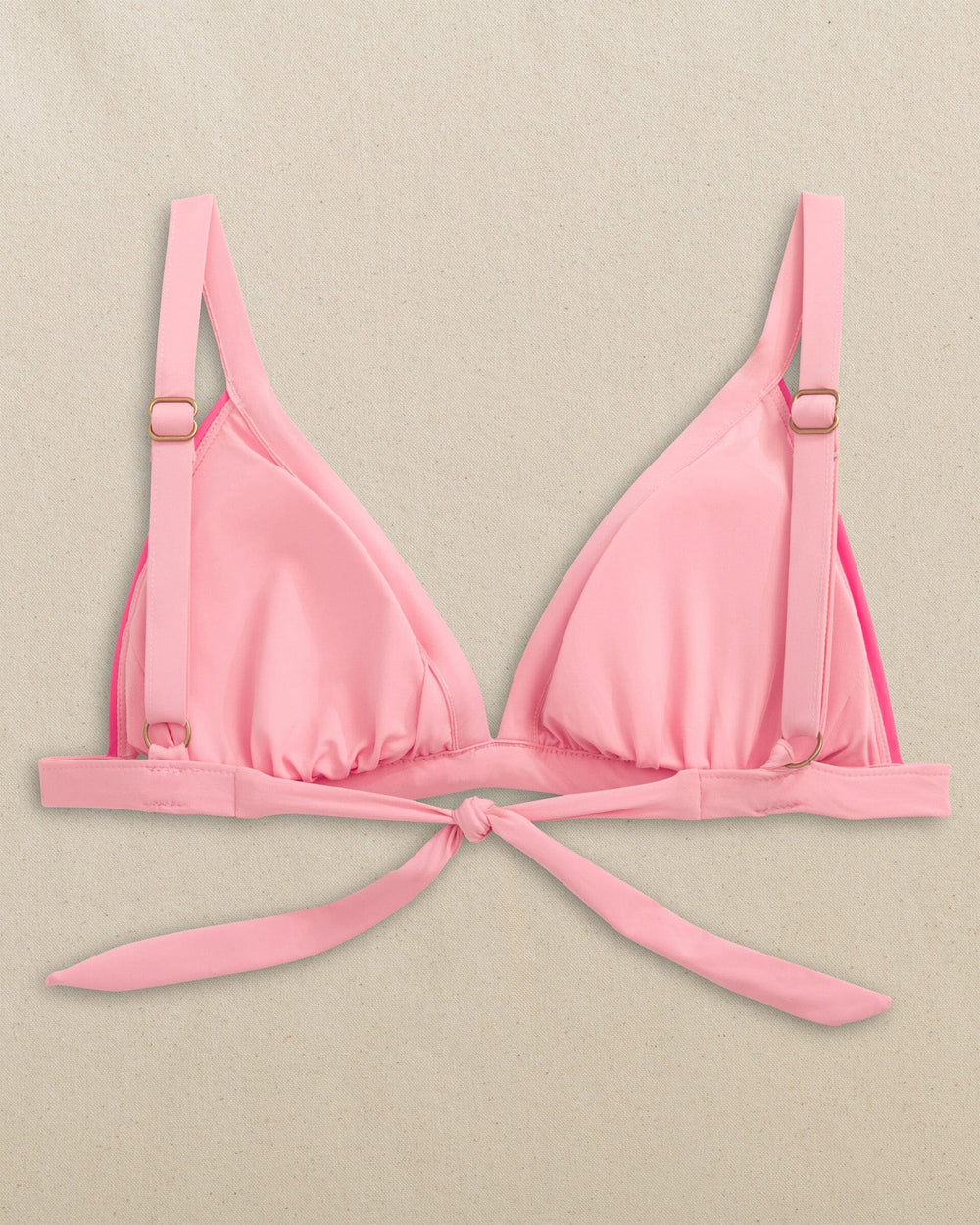 The back view of the Southern Tide Colorblock Bikini Top by Southern Tide - Island Pink