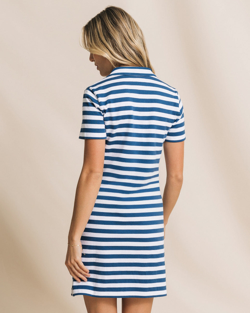 The back view of the Southern Tide Demi Interlock Dress by Southern Tide - Nautical Blue