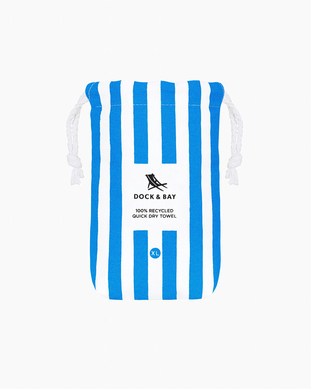 The front view of the Southern Tide Dock & Bay Quick Dry Beach Towel by Southern Tide - Bondi Blue