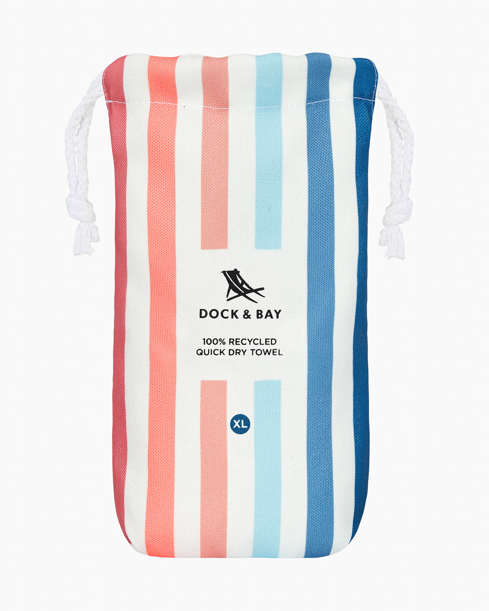 The front view of the Southern Tide Dock & Bay Quick Dry Beach Towel by Southern Tide - Sand To Sea Blue