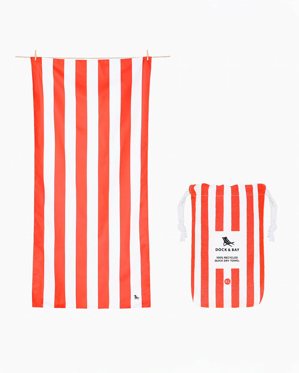 The back view of the Southern Tide Dock & Bay Quick Dry Beach Towel by Southern Tide - Waikiki Coral