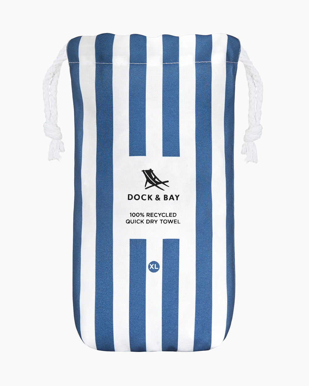 The front view of the Southern Tide Dock & Bay Quick Dry Beach Towel by Southern Tide - Whitsunday Blue