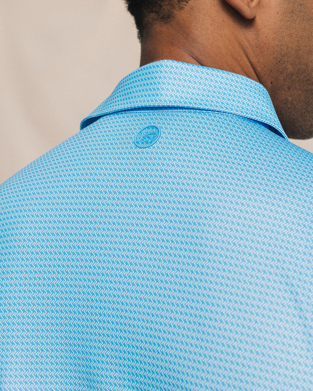 The detail view of the Southern Tide Driver Getting Ziggy With It Printed Polo by Southern Tide - Ocean Channel