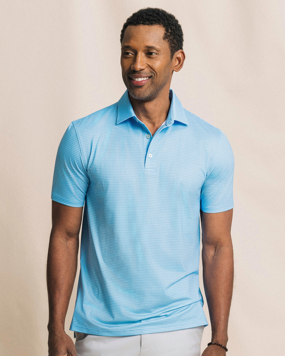 The front view of the Southern Tide Driver Getting Ziggy With It Printed Polo by Southern Tide - Ocean Channel
