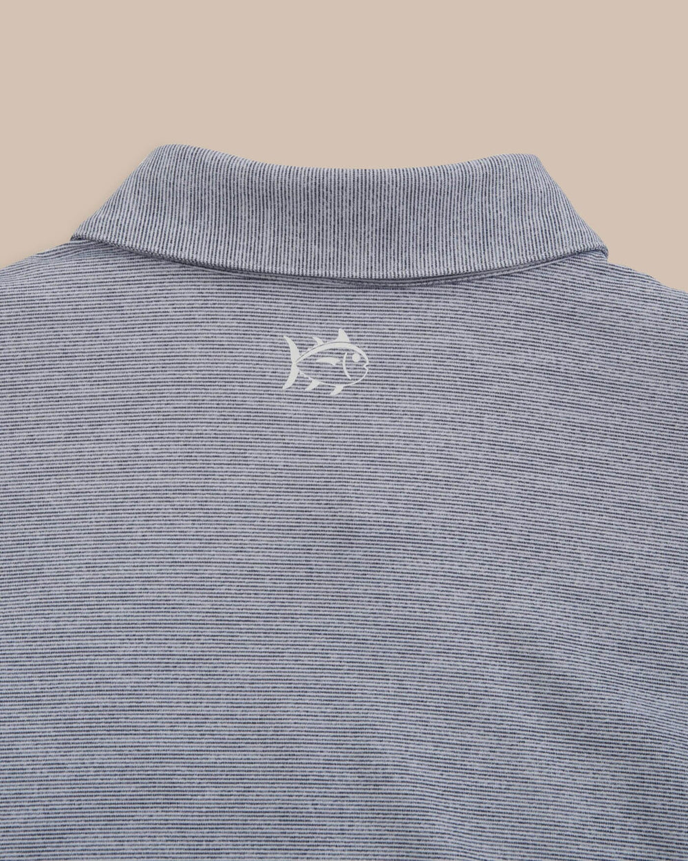 The yoke view of the Auburn Tigers Driver Spacedye Polo Shirt by Southern Tide - Navy