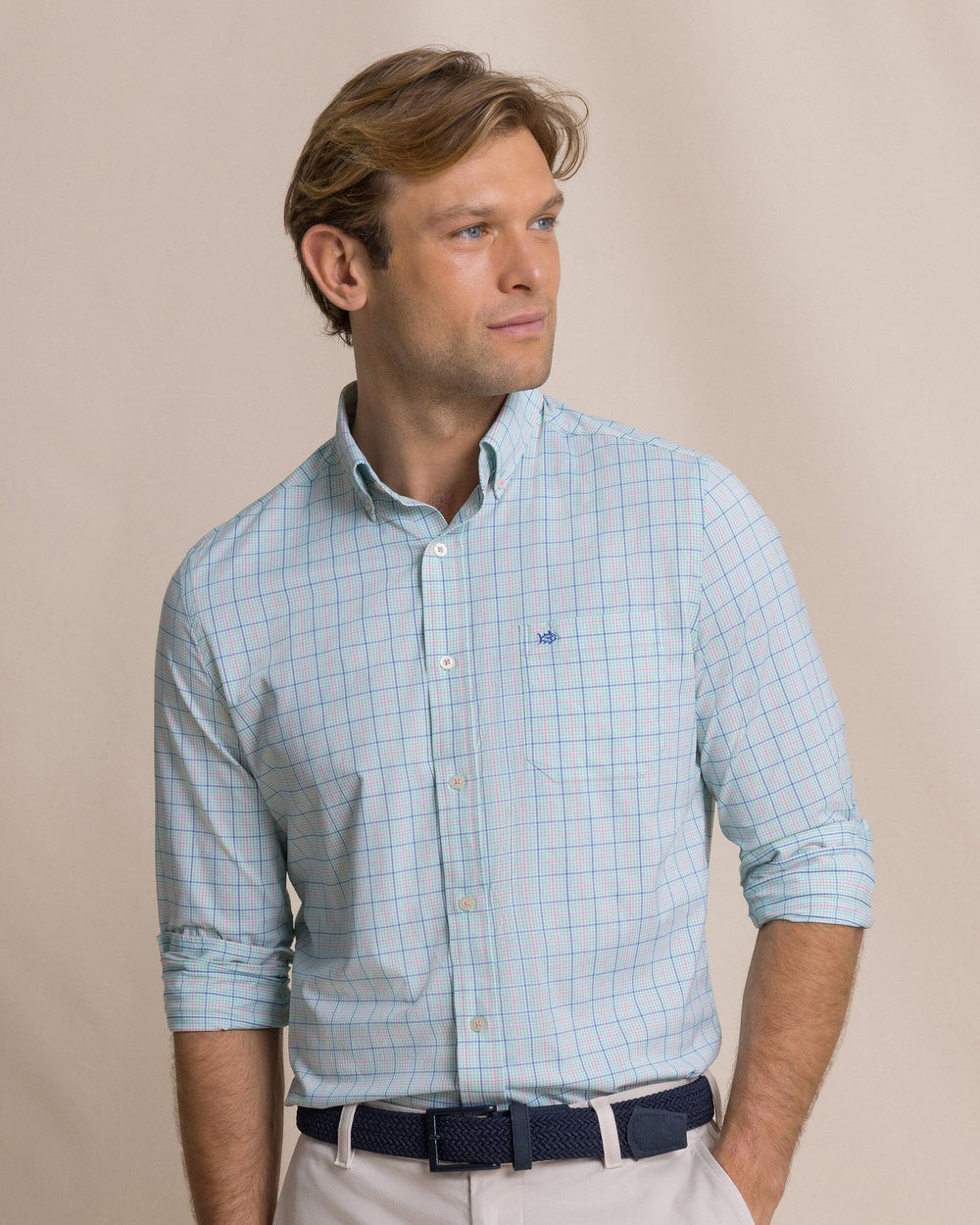 The front view of the Southern Tide Edisto Island Coastal Breeze® Sport Shirt by Southern Tide - Gulf Shores