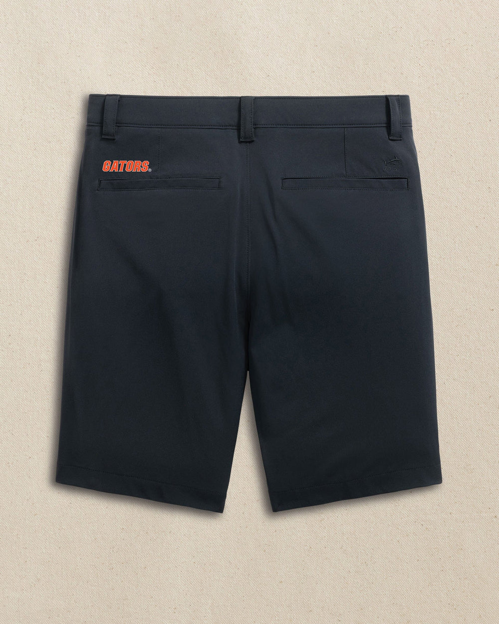 The back view of the Southern Tide Florida Gators brrr°®-die 8" Performance Short by Southern Tide - Caviar Black