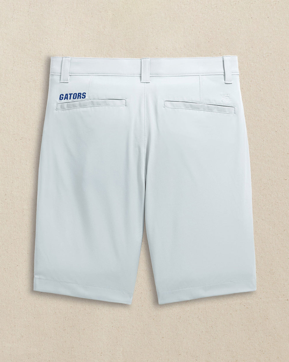 The back view of the Southern Tide Florida Gators brrr°®-die 8" Performance Short by Southern Tide - Seagull Grey