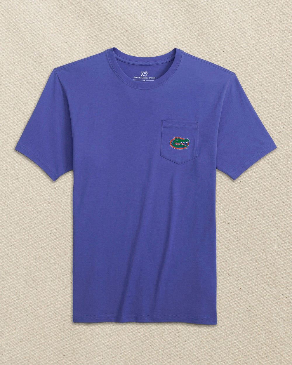 The front view of the Southern Tide Florida Gators Skipjack Play Short Sleeve T-Shirt by Southern Tide - University Blue and Endzone Orange